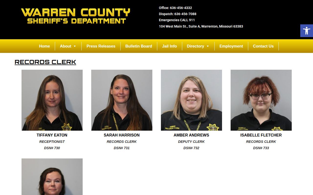 Warren County 24 hour release records clerk channel